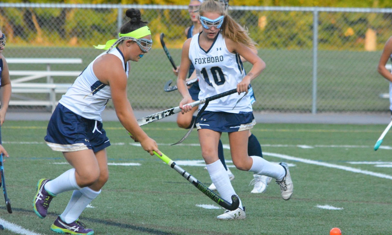 Juniors Lily Daly and Sophia DiCenso (10) combined for three goals and two assists, as Foxboro held on to beat Franklin at Sam Berns Field. (Josh Perry/HockomockSports.com