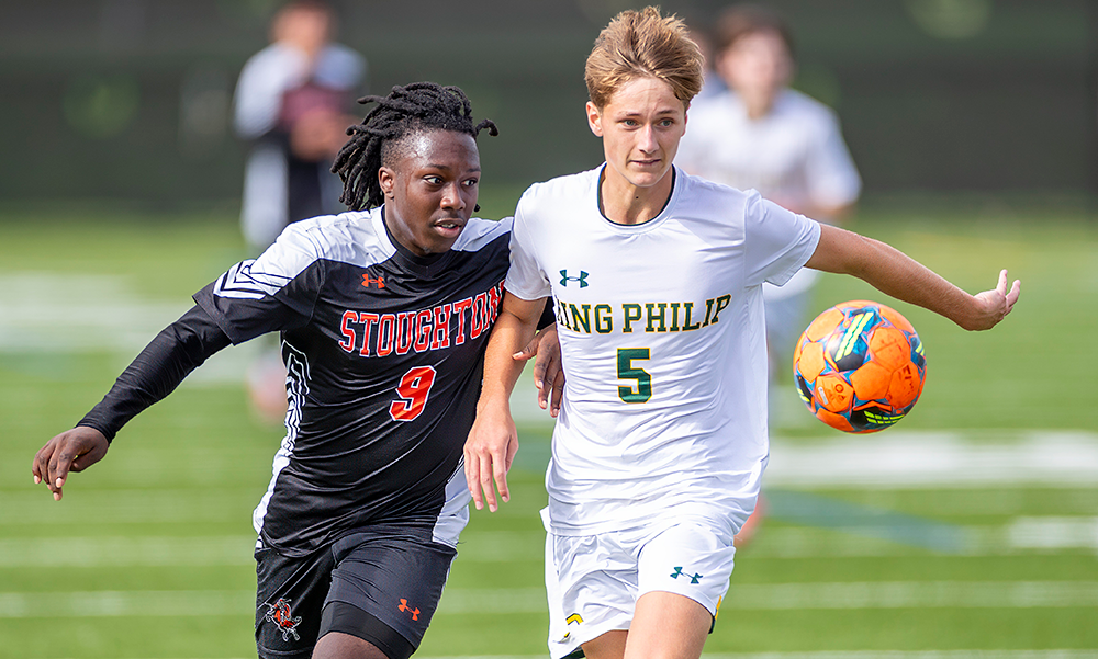 Stoughton boys soccer Cam Wilson King Philip boys soccer Ben Cochran