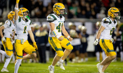 King Philip football Patrick Terio, Jackson Pitman, Dillon Quinn