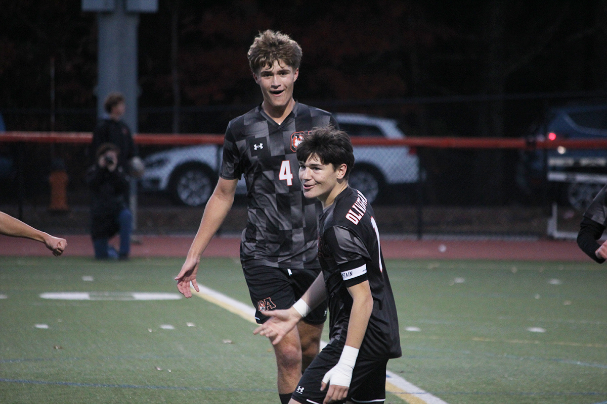 Oliver Ames boys soccer Lukas Hallama Ryder Mercieri